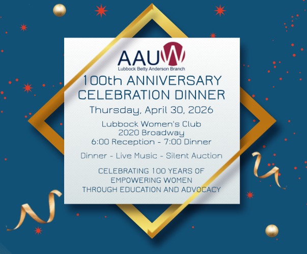 AAUW Lubbock 100th Anniversary Celebration Dinner