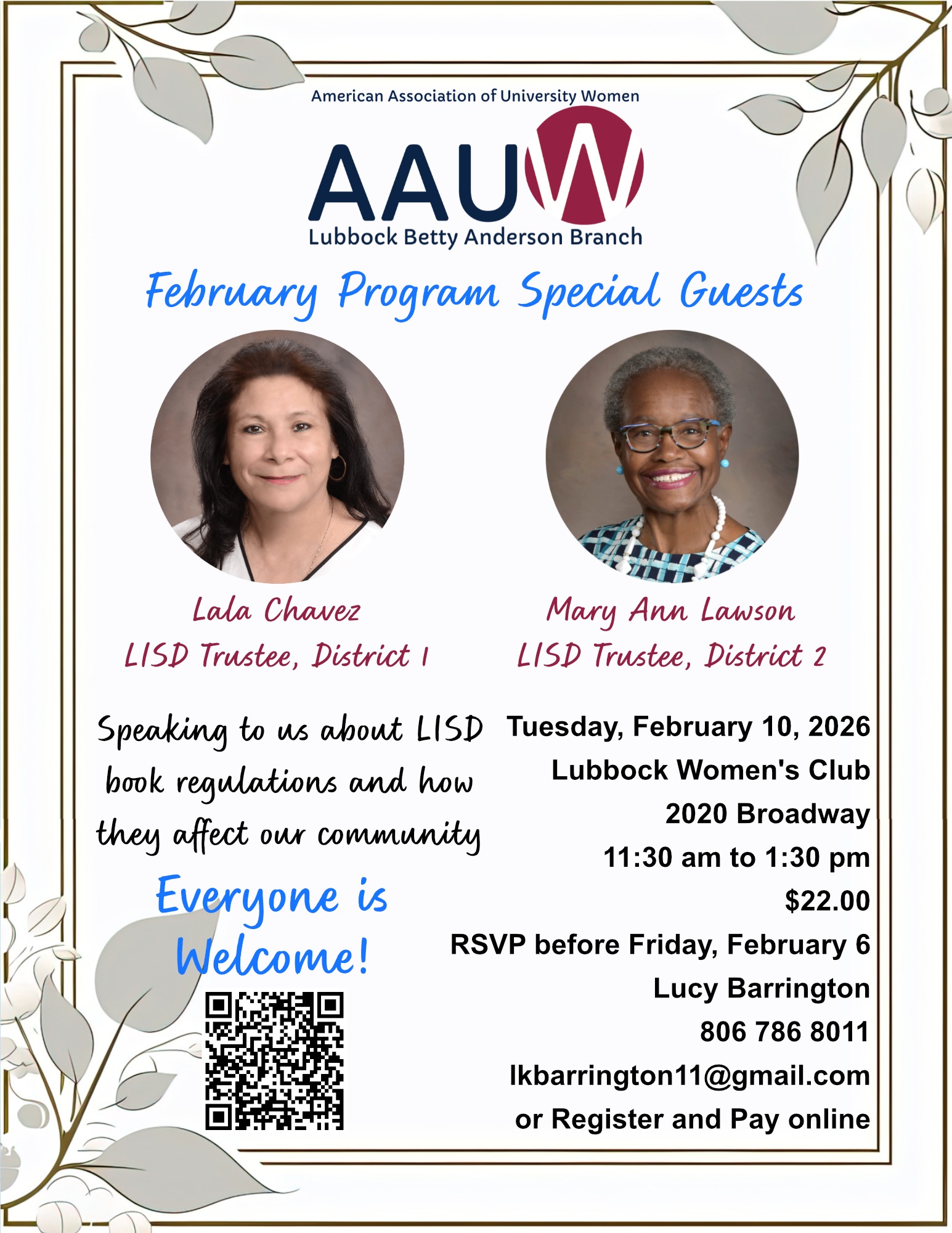 February Lunch with Lala Chavez and Mary Ann Walker