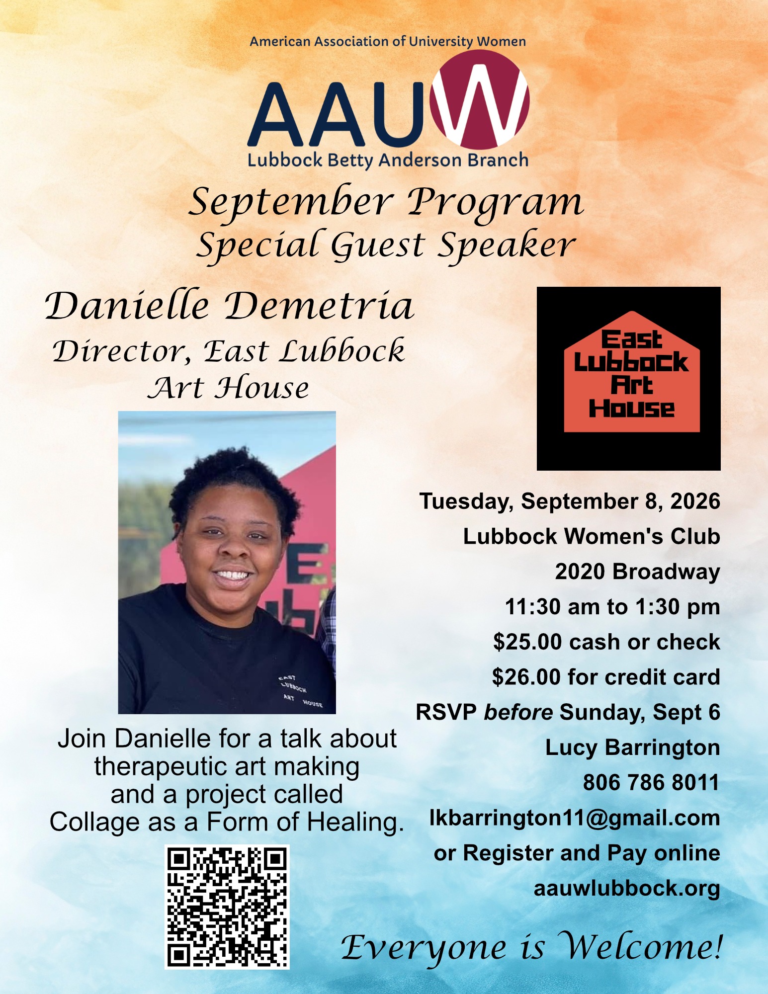 September Lunch with Danielle Demetria, Director of East Lubbock Art House
